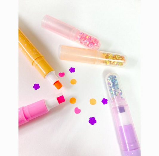 Stamp highlighter with sequins